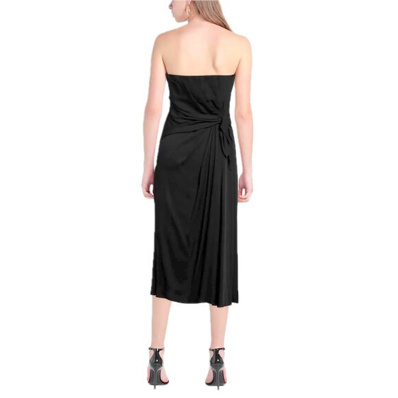 NWT Dolce & Gabbana Strapless Ruched Midi Dress Black 38 XS - Picture 3 of 11